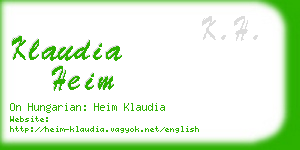 klaudia heim business card